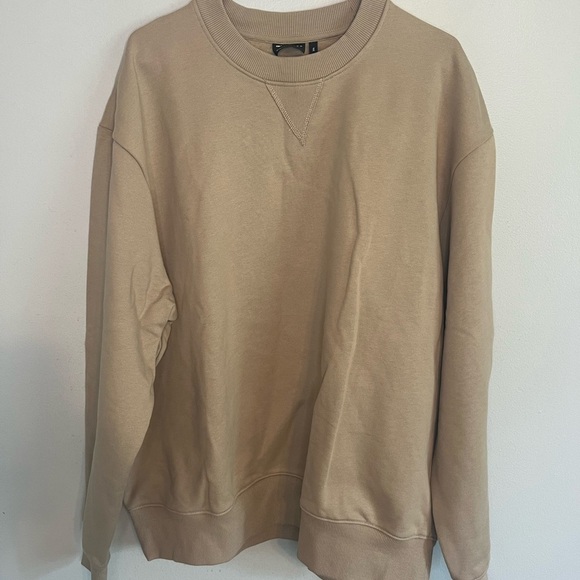 ASOS Tops - ASOS Crew Neck Long Sleeve Sweatshirt Beige Sz 2XL Basic Normcore Simple Thick